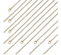 BEAMARKER 1 Boîte 24Pcs 23,6 pouces Chaîne de collier en bronze Chaînes de câble en métal massif 4 x 3 mm Collier en fer ancien Lien avec fermoirs en homard et carte d‘affichage pour la joaillerie Cré