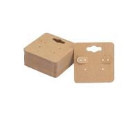 BEAMARKER 100 présentoir de Boucles d'oreilles Marron Sable Carré de 2 x 2cm en Papier Vierge pour Organiser Vos Bijoux avec 6 Trous pour la Vente au Détail de Bijoux Colliers Porte Clés Loisirs Créa
