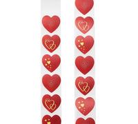 BEAMARKER 1000 Pcs Autocollants de Cœur Rouge 3 Dessins Autocollants de Récompense de Cœur Autocollants 1 Pouce Étiquette Cadeau Stickers pour Professeur de Classe Saint Valentin Mariage(2 Rouleaux)