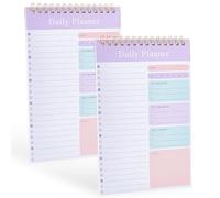 BEAMARKER 2 Bloc Notes A5 Non Daté Agenda Quotidien 60 Feuilles Rectangulaire Lilas pour la Maison Le Bureau Les Fournitures Scolaires pour Les Tâches la Liste de Contrôle la Définition des Objectifs
