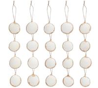 BEAMARKER 20 Pcs Coquille Naturelle 1.3 "-1.6" Petite Coquille Saint-Jacques Perforée avec Corde et Finition Placée pour Arbre de Noël Décoration Mariage Plage Fête Bricolage Artisanat Suspendu Décora
