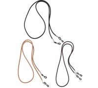 BEAMARKER 3 cordon de Lunettes en Cuir de Vache 3 couleurs pour Lunettes de Lecture Cordon de Maintien Autour du Cou avec Extrémités en Caoutchouc pour Hommes et Femmes pour la Course à Pied et le Spo