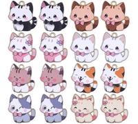 BEAMARKER 32 pièce 8 styles de Breloques Chat Colorées Breloques Animaux en Émail Petits Pendentifs en Métal Assortis Motif Animal de Compagnie de Dessin Animé Esthétique pour la Création de Bijoux Br