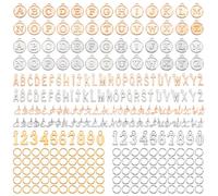 BEAMARKER 376 pièces Charms Lettres pour la Fabrication de Bijoux 2 Couleurs Or Argent Alliage A-Z Alphabet 0-9 Charms Chiffres DIY Bracelet Collier Pendentifs avec Anneaux de jonction pour Bracelets