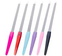 BEAMARKER 6 lime à Ongles en Acier Inoxydable Ensemble de Limes à Ongles Professionnelles avec Pointe Pointue de Précision et Manche Antidérapant Outils de Manucure Double Face Grain Saphir pour Femme