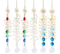 BEAMARKER 6 Pièces 3 Styles Pièces de Soleil Suspendues Prisme de Cristal Bijoux Coloré Larmes Rondes Perles Octogonales Arc-en-ciel Fabrication Esthétique Verre Pièces de Soleil pour Portes et Fenêtr