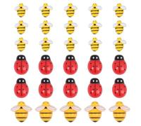 BEAMARKER 60 Mini Breloque Abeille en Résine à Dos Plat Coccinelle Mignonne Décoration Artisanale pour Jardin Féerique Printanier Couronne Scrapbooking Coque de Téléphone Fête Décoration D'Intérieur