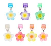 BEAMARKER 7 Bouchon Anti Poussière 7 Couleurs pour Téléphone Portable Type C avec Pendentif en Résine et Fleur Colorée en Plastique PVC pour la Plupart des Téléphones Type C