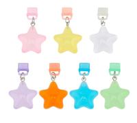 BEAMARKER 7 Bouchon Anti Poussière pour Port de Charge USB C de Type C avec Pendentifs en Résine et Étoiles Colorées en Plastique PVC pour la Plupart des Téléphones de Type C