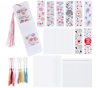 BEAMARKER 80 Ensemble de Marque Pages Vierges en Acrylique Kit de Création de Marque Pages à Faire Soi Même avec Pompons Décoratifs Transferts UV DTF Autocollants Livresques Étiquettes Personnalisées