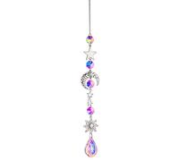 BEAMARKER Attrape Soleil en Cristal Prisme Soleil/Lune/Étoile Créateur d'arc en Ciel Décoration à Suspendre à Une Fenêtre à Un Rétroviseur Ou à des Rideaux pour Jardin Cuisine Ou Porte D'Entrée.