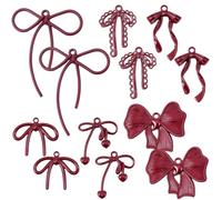 BEAMARKER Breloque Nœud Rouge 12 styles pour la Fabrication de Bijoux Pendentif Nœud Mignon en Alliage Métallique Accessoires pour Cadeaux Faits Main pour Bricolage Collier Bracelet Boucles D'Oreilles