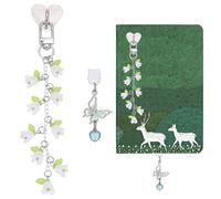 BEAMARKER Ensemble de 3 breloque Mignonne pour Comprenant Une Breloque Cache Poussière Papillon Un Porte Clés Fleur et Un Support de Poignée Cœur Argenté. Compatible avec Paperwhite 11e et 12e Génér