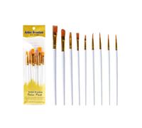 BEAMARKER Ensemble de Pinceaux Plats Blancs pour Artistes Stylos à Dessin Professionnels en Nylon avec Manche en Plastique pour Acrylique Aquarelle Huile Gouache Artisanat Peinture de Détail du Visage