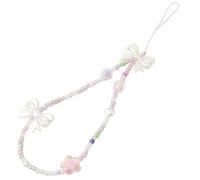 BEAMARKER Lanière de Téléphone Perlée Motif Fleur Cœur Nœud Papillon Jolie Breloque pour Étui de Téléphone Bracelet Porte Clés Chaîne pour Femme Sac Appareil Photo Écouteurs Décoration Cadeau Kawaii A
