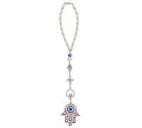 BEAMARKER Main de Hamsa Ornement à Suspendre dans la Voiture Pendentif pour rétroviseur Charme pour Voiture Lanières décoratives en Perles décoratifs Porte-Bonheur Sun Catcher Pendentif 25,5 cm
