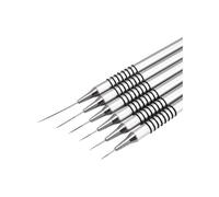 BEAMARKER Pinceaux Métalliques pour Nail Art 6 pièce Pinceaux Antidérapants pour Vernis Gel UV Peinture Dessin Outils pour les Lignes Longues Détails Fins Tailles de Dessin Fines 5/7/9/11/20/25mm (Arg