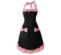 BEAMARKER Tabliers Rétro Mignons avec Poches Tablier Vintage Élégant et Réglable avec Nœud Joli Volant Cuisine Pâtisserie Restaurants Serveurs Nettoyage Réparations à Domicile Jardinage Artisanat