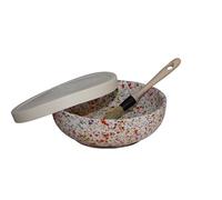 Beamel Home Assiette à râpe en céramique fabriquée à la main Design décoratif Ustensile de cuisine Art fonctionnel Vaisselle artisanale (carnaval, couvercle Beich)
