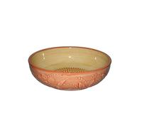 Beamel Home Assiette à râpe en céramique fabriquée à la main Design décoratif Ustensile de cuisine Art fonctionnel Vaisselle artisanale Saumon Moyen