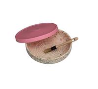 BEAMEL HOME Assiette râpe en céramique fabriquée à la main Design décoratif Ustensile de cuisine Art fonctionnel Vaisselle artisanale (carnaval, G. Couvercle rose)
