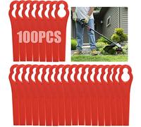 Beamely Lot de 100 lames de débroussailleuse sans fil en plastique 83 mm pour tondeuse à gazon Einhell - Rouge