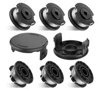 Beamely Lot de 6 bobines de fil et 2 couvercles de rechange pour débroussailleuse 5,5 cm x 2 cm Compatible avec Bosch AdvancedGrassCut36, ART 24, 27, 30, ART30-36 LI