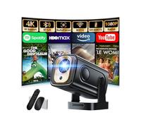 Beamer 1080P mit WiFi & Bluetooth Android Projektor, Mini Beamer 4k mit 210° drehbarer Stand, Tragbarer Projektor Native 4K Full HD Unterstützung Laptop/HDMI/USB/Automatische Trapezkorrektur, Schwarz