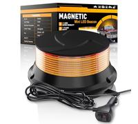 BEAMFLY gyrophare Lampe Stroboscopique LED 12V-24V, 45 LED, 16 Modes, Base Magnétique, IP67 Étanche, pour Véhicules d’urgence, Camion, Tracteur, Voiturette de Golf - 3M Cordon