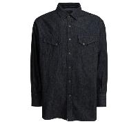 Beams Plus chemise homme bleue Western Double Dye en denim de coton - L