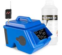 BeamZ B1500 Pack Machine à Bulles avec 1L de Liquide, Double Roue, Réservoir 2L, Télécommande Incluse, Idéal pour Fêtes, Mariages et Animations Enfants
