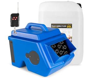 BeamZ B1500 Pack Machine à Bulles avec 20L de Liquide, Double Roue, Réservoir 2L, Télécommande Incluse, Idéal pour Fêtes, Mariages et Animations Enfants