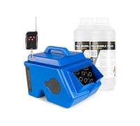 BeamZ B1500 Pack Machine à Bulles avec 2L de Liquide, Double Roue, Réservoir 2L, Télécommande Incluse, Idéal pour Fêtes, Mariages et Animations Enfants