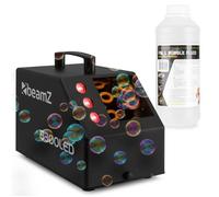 BeamZ B300LED Pack Machine à Bulles Enfant/Mariage/Soirée avec 1L de Liquide - LEDs RGB, Double Roue