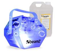 BeamZ B500LED Machine à Bulles LED RGB 5L Liquide et Support Inclus