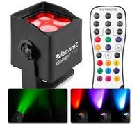 BeamZ BBP44 Mini Projecteur d'Ambiance sur Batterie RGBW Étanche - 4 x 4 Watts, Projecteur Mariage Uplight, Autonomie 25 Heures, Idéal pour Éclairage de Salle, Jardin, Architecture, Hôtel, Bar