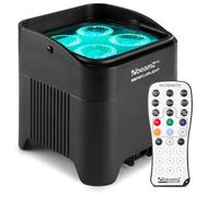 Beamz BBP54 - Projecteur PAR Uplight sur Batterie IP65 RGBAW-UV WDMX - 48 Watts, 15 Heures d'Autonomie,Télecommande, Idéal pour Éclairage de Salle, Mariage, Jardin, Architecture