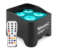 BeamZ Lighting Projecteur Uplight PAR BBP90 – 4 x LED RGB-UV 4W – Autonomie 20h – Noir