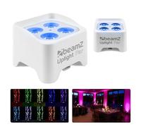 BeamZ BBP90W Uplight Lot de 2 projecteurs LED Uplight 4 W pour pupitre DJ, éclairage de scène, DMX-LAN, lumière de fête contrôlée par la musique, équipement de scène, avec télécommande