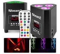 BeamZ BBP93 - Lot de 2 Projecteurs Uplight PAR sur Batterie RGBW DMX - 30 Watts, 7 Heures d'Autonomie, Télecommande, Idéal pour Éclairage de Salle, Mariage, Jardin, Architecture, Hôtel, Restaurant