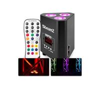 BeamZ BBP93 Projecteur LED d'Eclairage de Structure sur Batterie, Suspendable - 30W, 3x LEDs 10W 4-en-1 RGBW, Mode DMX et Stand-Alone, Télécommande, Câbles Inclus