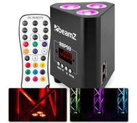 BeamZ BBP93 Projecteur LED d'Eclairage de Structure sur Batterie, Suspendable - 30W, 3x LEDs 10W 4-en-1 RGBW, Mode DMX et Stand-Alone, Télécommande, Câbles Inclus
