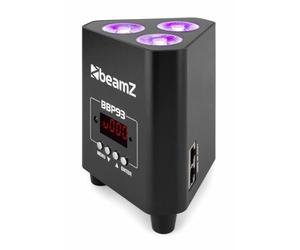 BeamZ BBP93 Projecteur LED d'Eclairage de Structure sur Batterie, Suspendable - 30W, 3x LEDs 10W 4-en-1 RGBW, Mode DMX et Stand-Alone, Télécommande, Câbles Inclus