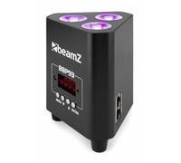 BeamZ BBP93 Projecteur UPLIGHT PAR - 3 x LED RGBW, 10W par LED, Mode DMX et Stand-alone, Fonction Maitre/Esclave, Autonomie 7 heures environ