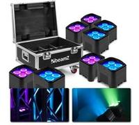 BeamZ BBP94W Lot de 8 projecteurs Uplight 4x LED 12 W RGBAW avec batterie - Avec sa FlightCase FCC9, mode WDMX