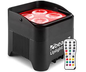 BeamZ BBP94W - Projecteur PAR Uplight sur Batterie RGBWA WDMX - 48 Watts, 9 d'Heures d'Autonomie, Télecommande,Idéal pour Éclairage de Salle, Mariage, Jardin, Architecture, Hôtel, Restaurant