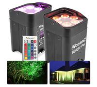 BBP96 Lot de 2 projecteurs Uplight 6 x LED 12 W RGBAW avec batterie - mode WDMX, fonction maître/esclave