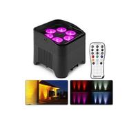 Beamz BBP96S Projecteur Uplight PAR- 6x LED RGBAW-UV, 12W par LED, Modes DMX ou Stand-Alone, Fonction Master/Slave, Batterie de 9 Heures Intégrée, Parfait pour Éclairage de Salle ou Architecture