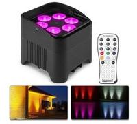 Beamz BBP96S Projecteur Uplight PAR- 6x LED RGBAW-UV, 12W par LED, Modes DMX ou Stand-Alone, Fonction Master/Slave, Batterie de 9 Heures Intégrée, Parfait pour Éclairage de Salle ou Architecture