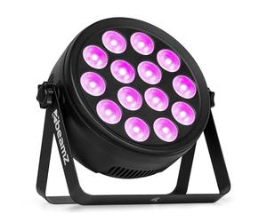BeamZ BCC145 FlatPAR LED RGBW 14x 4W Extra Plat avec Télécommande - Projecteur PAR LED Compact DJ,PAR Flat Slim pour Éclairage Soirée, Scène et Cabine DJ